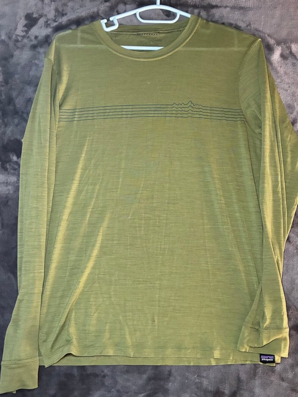 Patagonia Capilene Cool Merino Long Sleeve Shirt Men's S Green Wool Base Layer